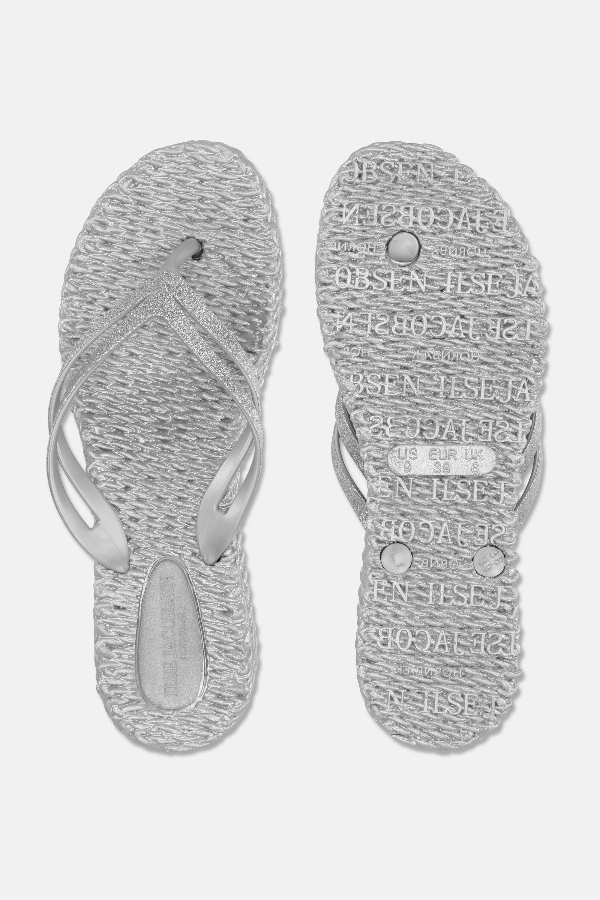 Platform Klipklapper Glitter - Silver
